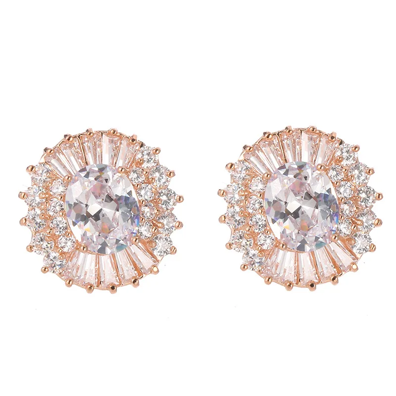 

DE216 Fashion Delicacy 4A Zircon Circle Exaggeration Geometry Ear Stud GIRL'S Gift Party Banquet WOMEN'S Jewelry Earrings 2021