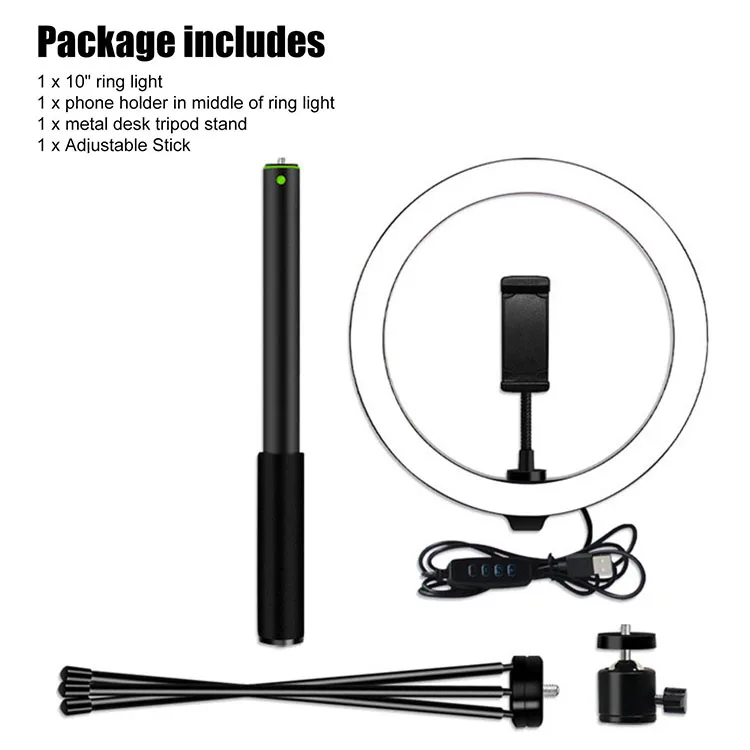 Кольцевой светодиодный светильник 10 дюймов со штативом подходит для нанесения