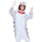 Милые домашние пижамы-кигуруми с кошкой для взрослых, комбинезоны с животными, зимняя одежда для сна, женская и Мужская Фланелевая одежда для сна, костюмы для косплея