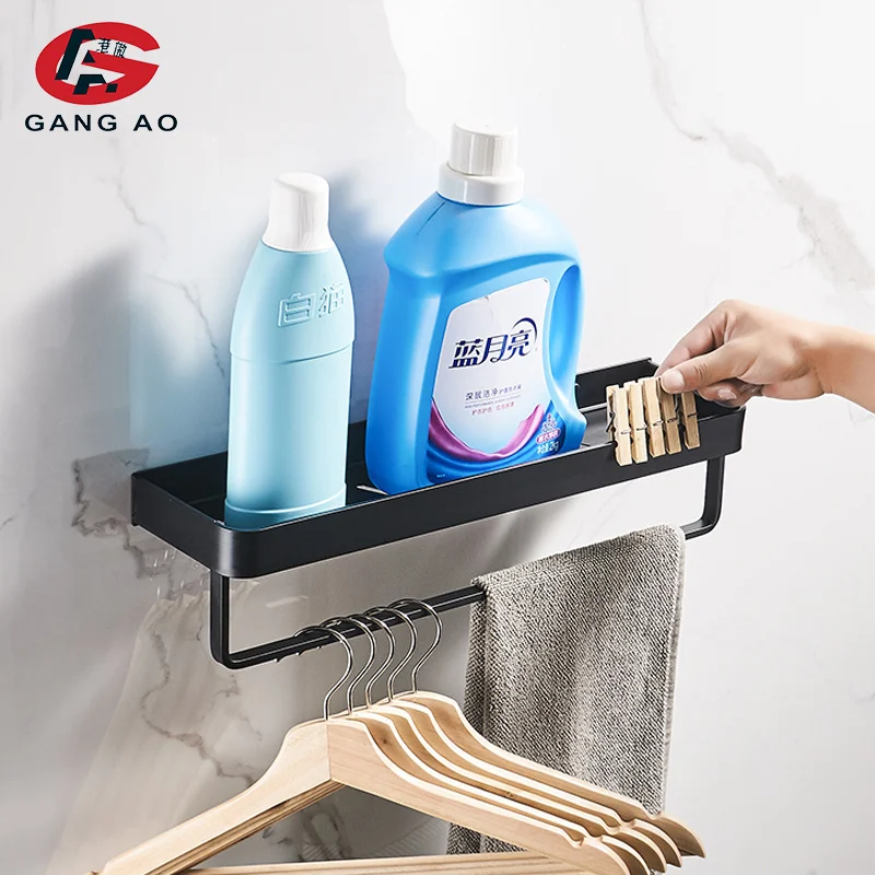 Полка для ванной полка душа алюминиевая черная угловая настенная кухонная