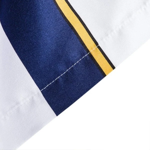 

Hawaiian Shirt Summer Short Sleeve Work Shirt Men Striped Print Blouse Men Casual Men Button Up Shirt