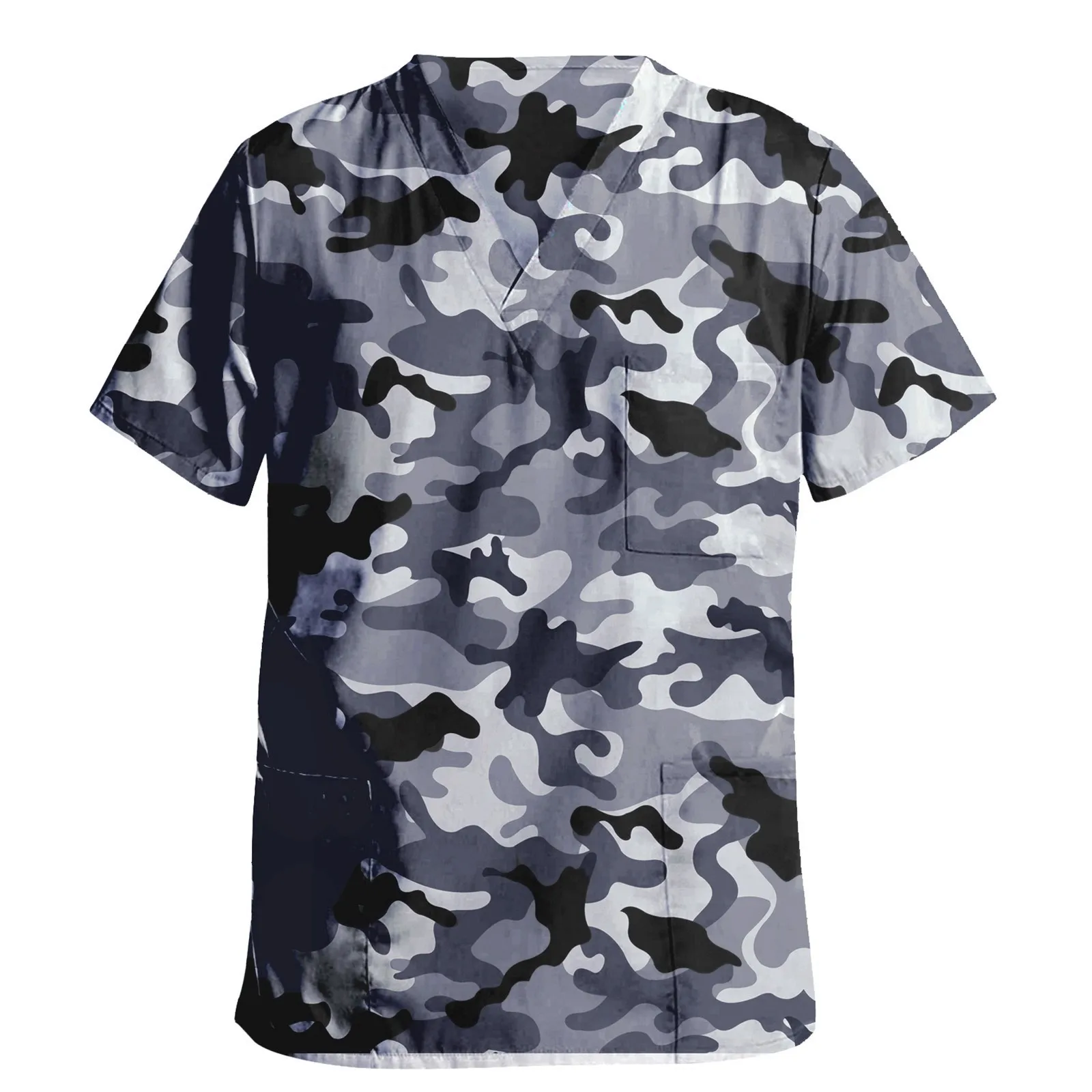 

Camouflage Print Men Nurse Uniform Short Sleeve V Neck Work Top Beautican Scrubs Uniforms Pockets Cotton Carer Tops 2021 A50