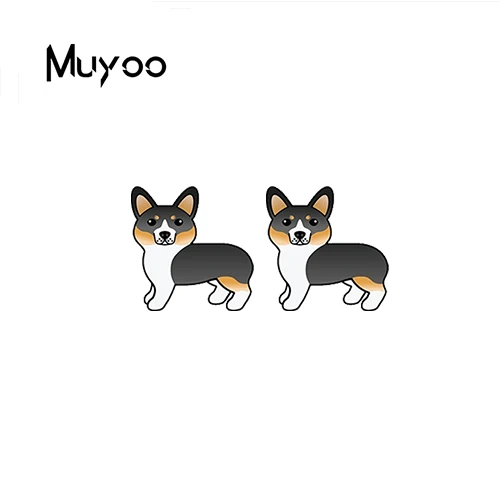 Серьги ручной работы в виде корги милые Мультяшные собаки из акриловой