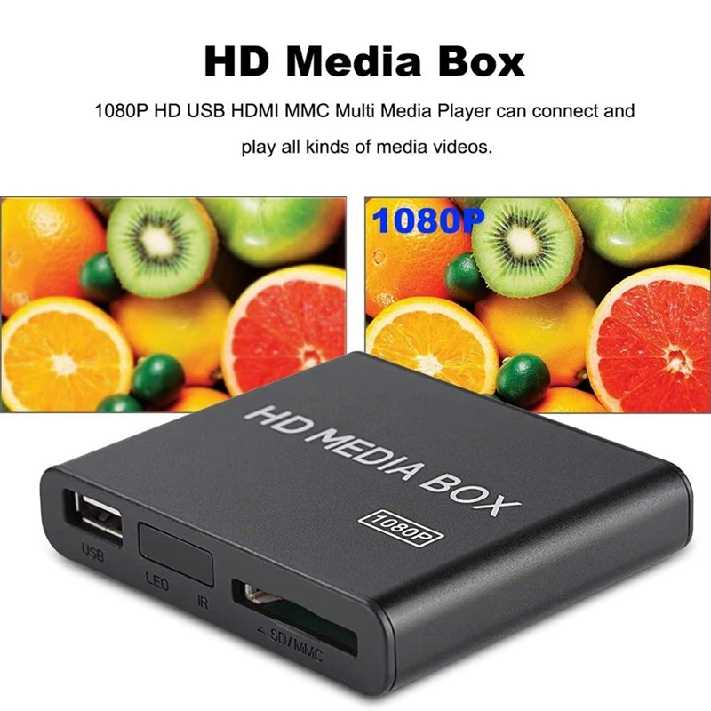 Медиаплеер Full HD 1080P поддержка USB MMC RMVB MP3 AVI MKV для дома (штепсельная Вилка