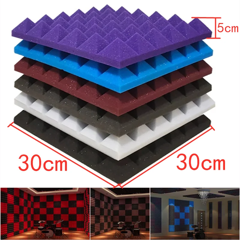 

High density sound insulation panel 30x30x5cm Pyramid acoustic foam Tile sponge panels for soundproofing studio Ktv wall decor