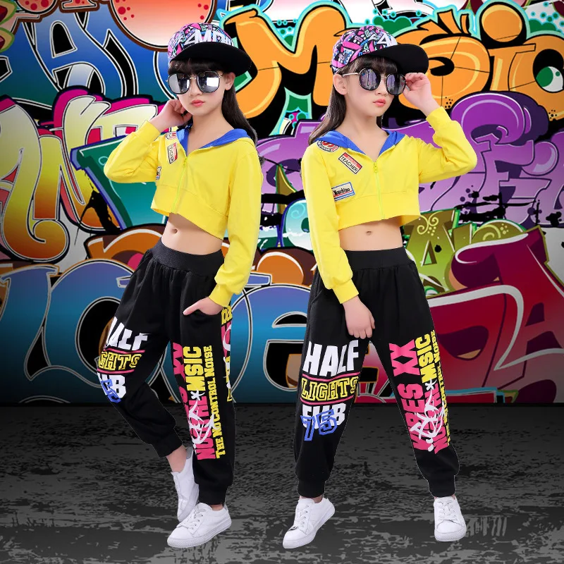 Модная одежда для джазовых танцев пальто костюмы штаны в стиле хип-хоп детская