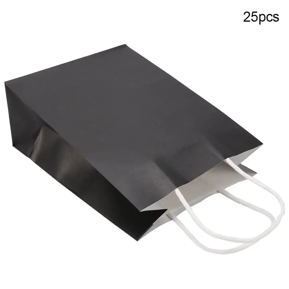 25 шт./упак. Подарочный пакет из крафт бумаги ручка для упаковки Бумага сумка