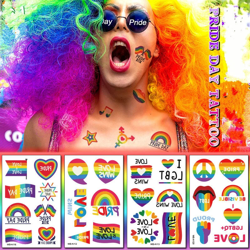 DORADOSON наклейки с радугой на день гордости ЛГБТ гомосексуальная любовь тату 3