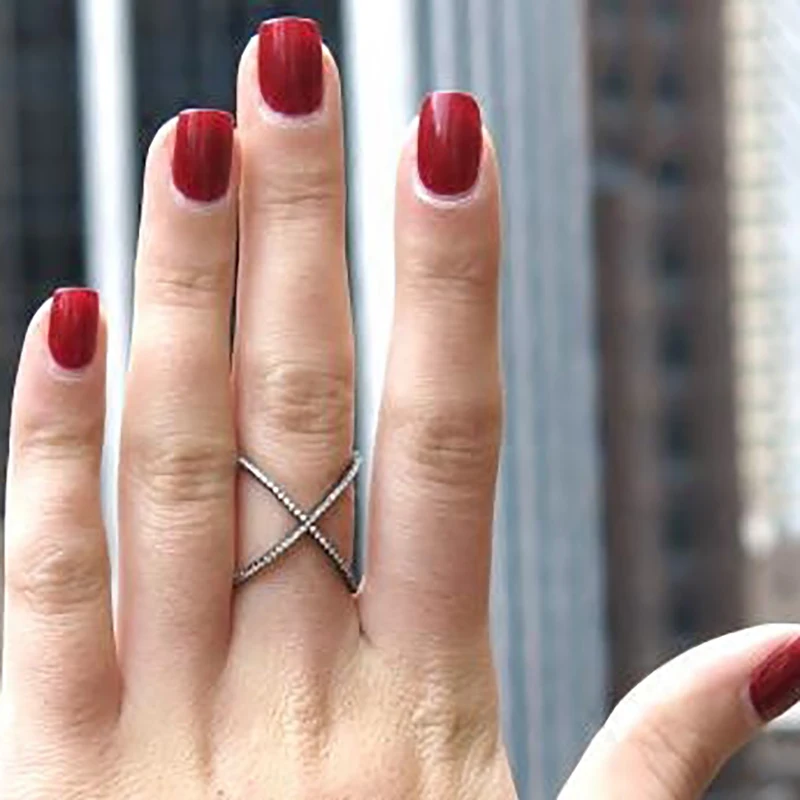 2 вида цветов X Shaped Письмо 2018 новейший дизайн Бесконечность кольцо с микро