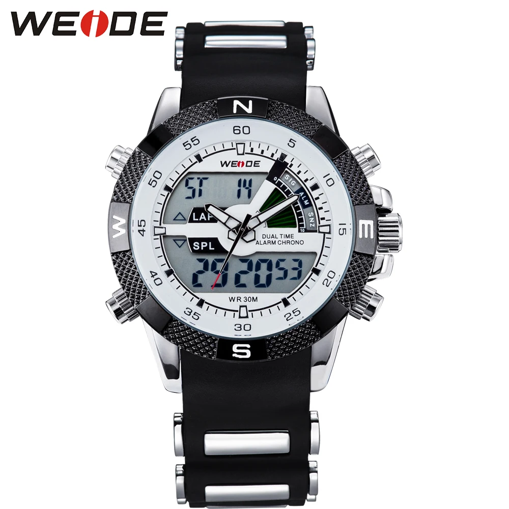 Часы WEIDE Роскошные Брендовые мужские модные спортивные часы кварцевые