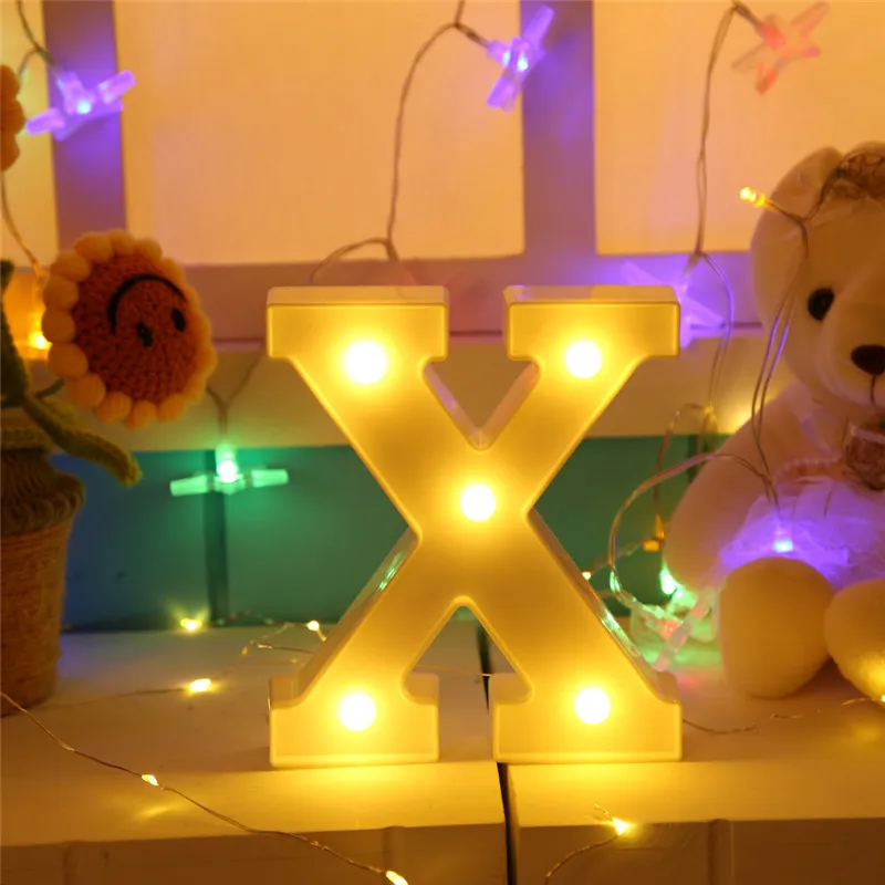 X 3D 26 букв Алфавит светодиодный свет Marquee знак настенная лампа в помещение подвесной светильник для свадьбы День рождения вечеринки день Святого Валентина декоры светящиеся буквы буквы - Цвет: X