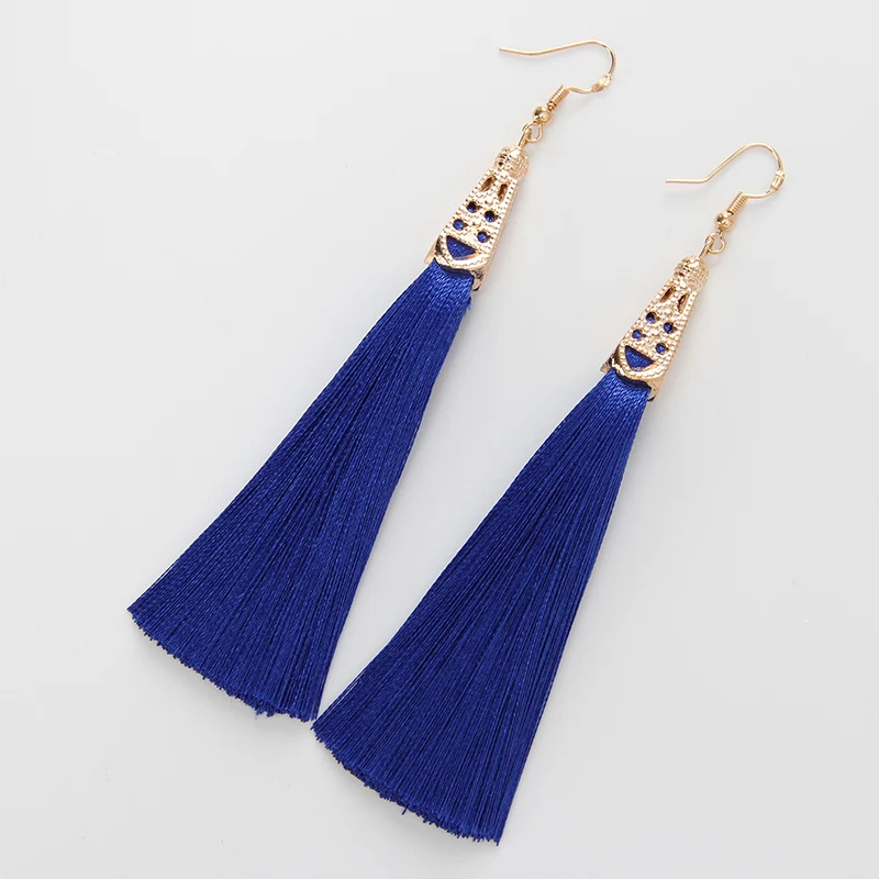 2019 Новые висячие серьги богемные с кисточками длинные подвеска национальные