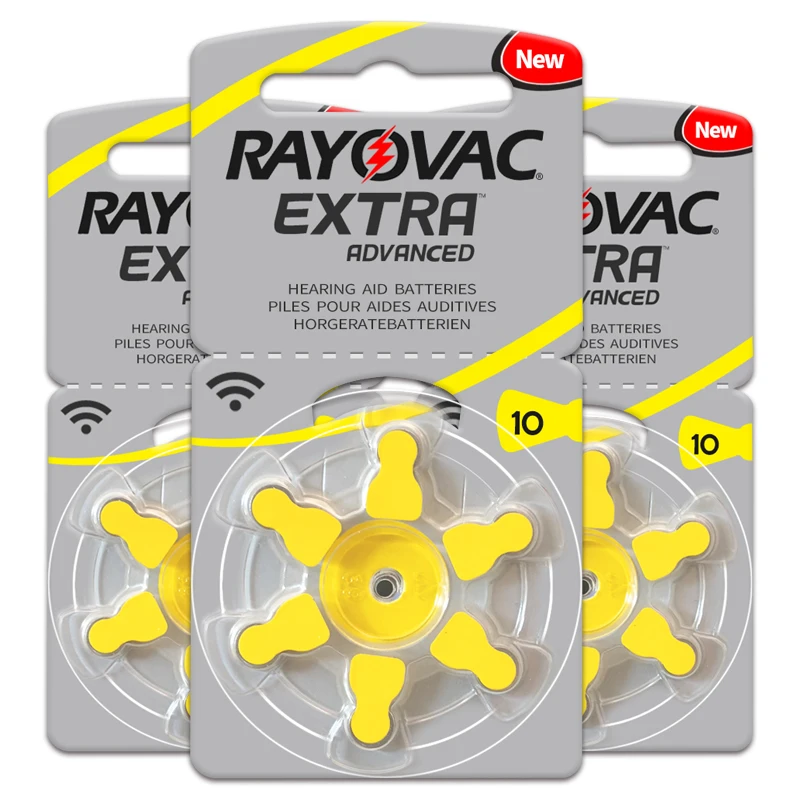 Аккумуляторы для слухового аппарата 60 шт./1 коробка RAYOVAC EXTRA A10/PR70/PR536 Цинковый