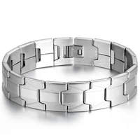 boniskiss cool heavy wide silver color stainless steel bracelet men biker chain