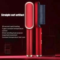 hair straightening brush dual use dryer bangs curling rod multifunctional men beard straightener comb anti scald comb heating