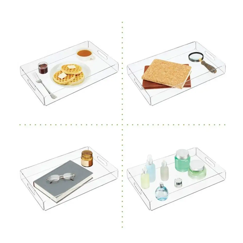 Акриловый поднос для чая и кофейного столика завтрака прозрачный акриловый с
