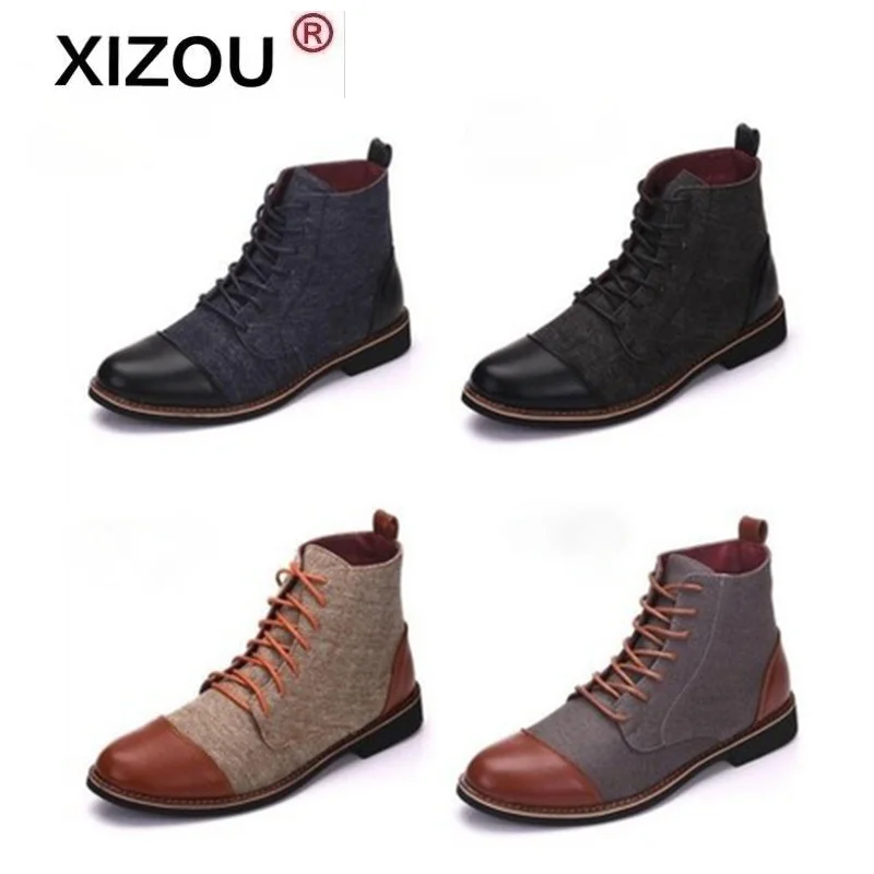 

Men Shoes Big Size 47 48 Spring High Top Ankle Boots Pointed Toe Men Casual Shoes Fashion Style Hot Sale Business Men Boots