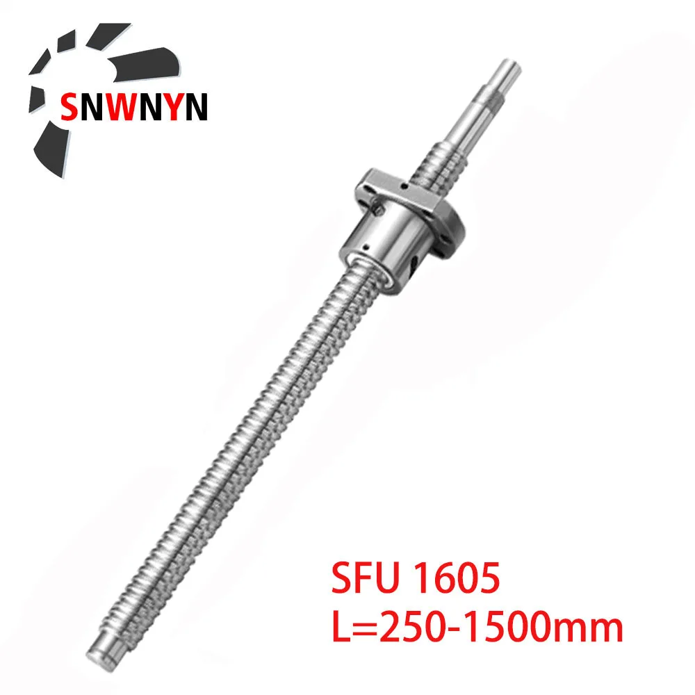 

SFU1605 шарикового винта 200 250 300 350 400 450 500 550 600 650 700 мм шариковый винт C7 1605 фланец станков RM1605 конец механической обработке CNC
