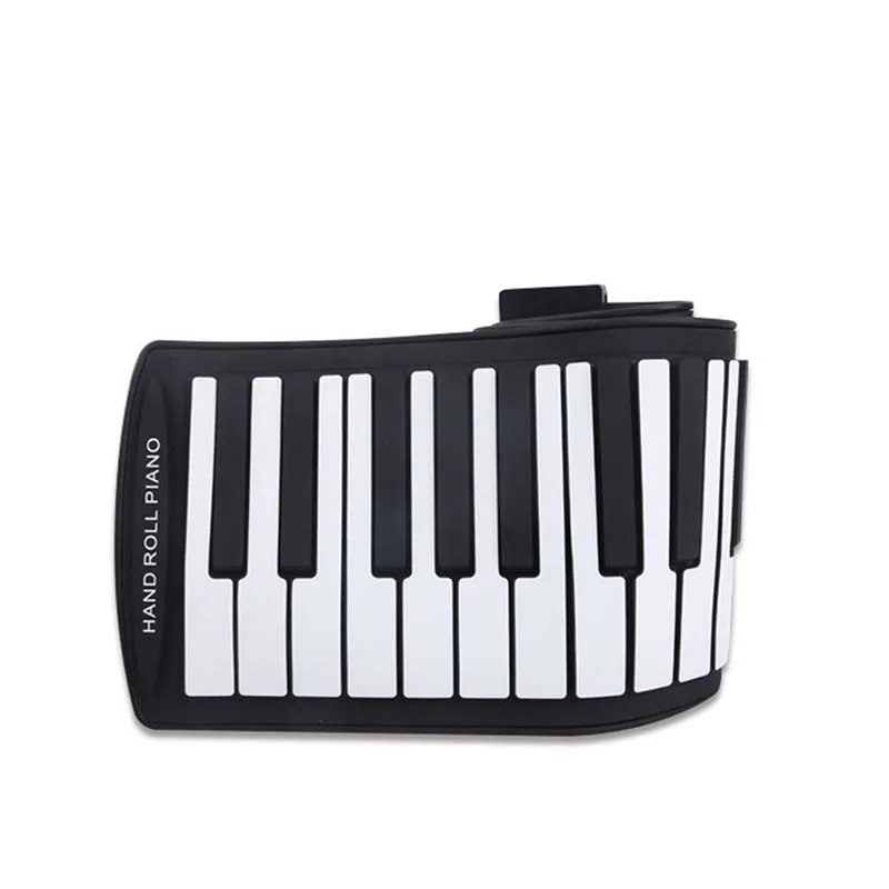 Портативное 61 клавиша гибкое рулонное пианино USB MIDI электронная клавиатура