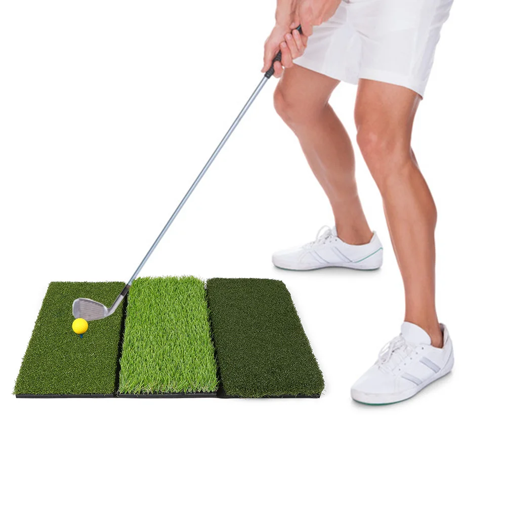 Гольф 3-в-1 качели Pad заднем дворе тренировочный трава коврик тройник держатель