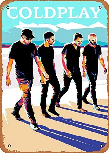 

Musician Coldplay Plaque Poster Metal Tin Sign 8" x 12" Vintage Retro Wall Decor