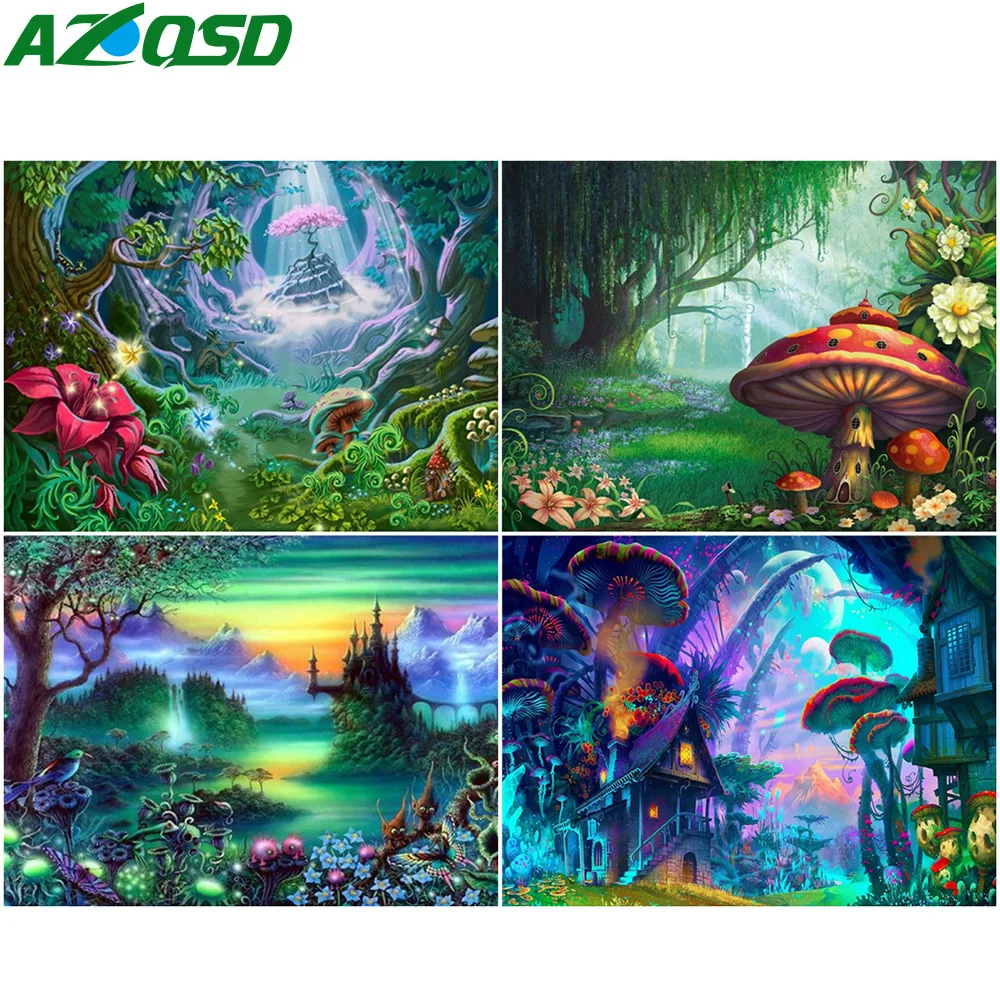 AZQSD 5D алмазная Картина Новое поступление лес ручной работы подарок Алмазная