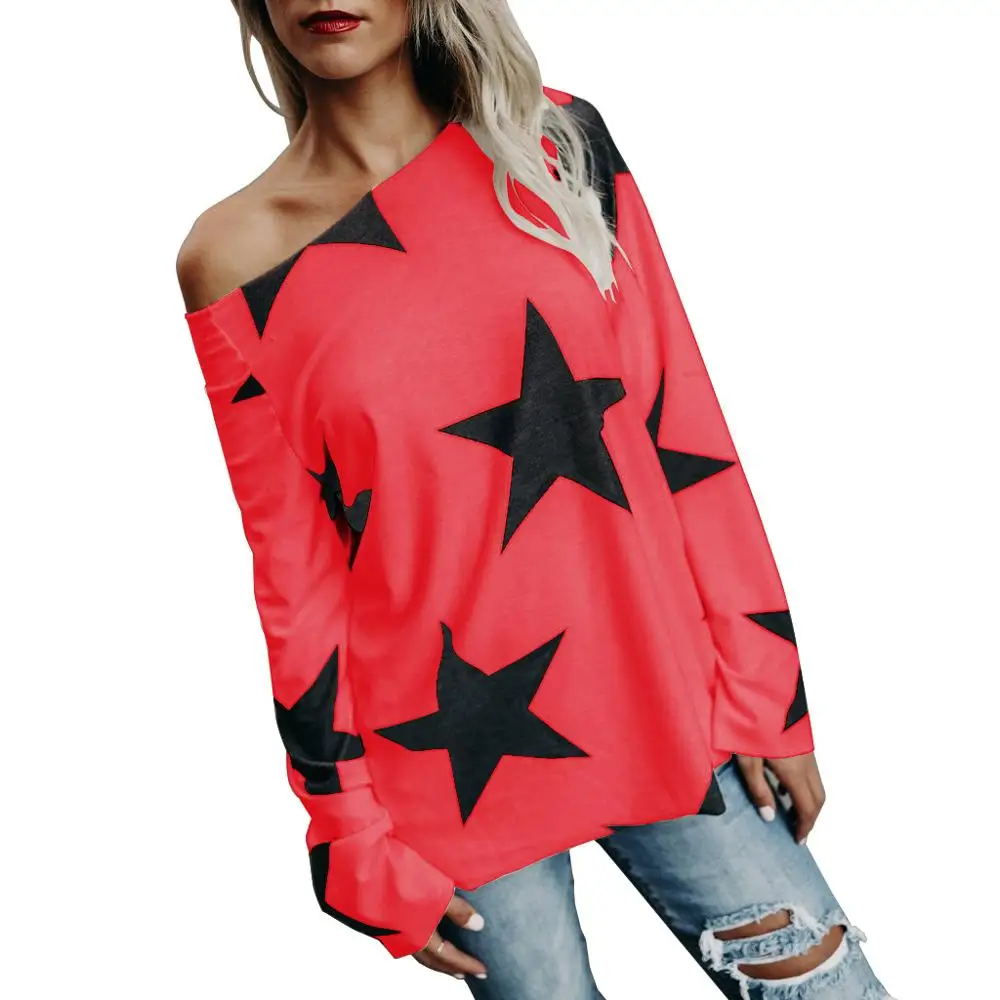 

Leisure fashion star printing long sleeves tee shirt 2020