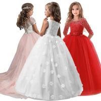 elegant princess dress flower girls wedding evening children clothing kids dresses for girls party prom gown 6 8 10 12 14 years