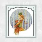 Холст с принтом лесной принцессы, вышивка крестом 14ct 11ct, аксессуары ручной работы, наборы для вышивки крестиком