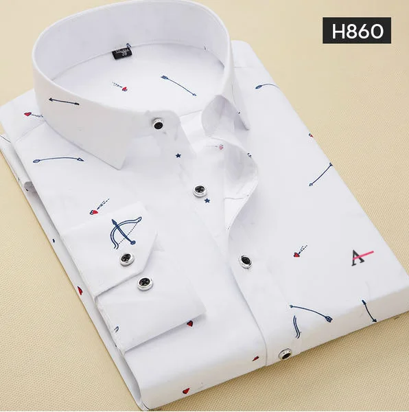 2020 New Brand aramy Men Shirts Cotton Fashion Long Sleeve Casual Shirt Tops Floral Print Embroidery Dress Men Blouses shirt