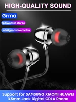 grma heavy bass stereo 3 5mm in ear earphone headset mic control earbuds for xiaomi redmi note 7 pro huawei p8 p9 p10 mate 9 10