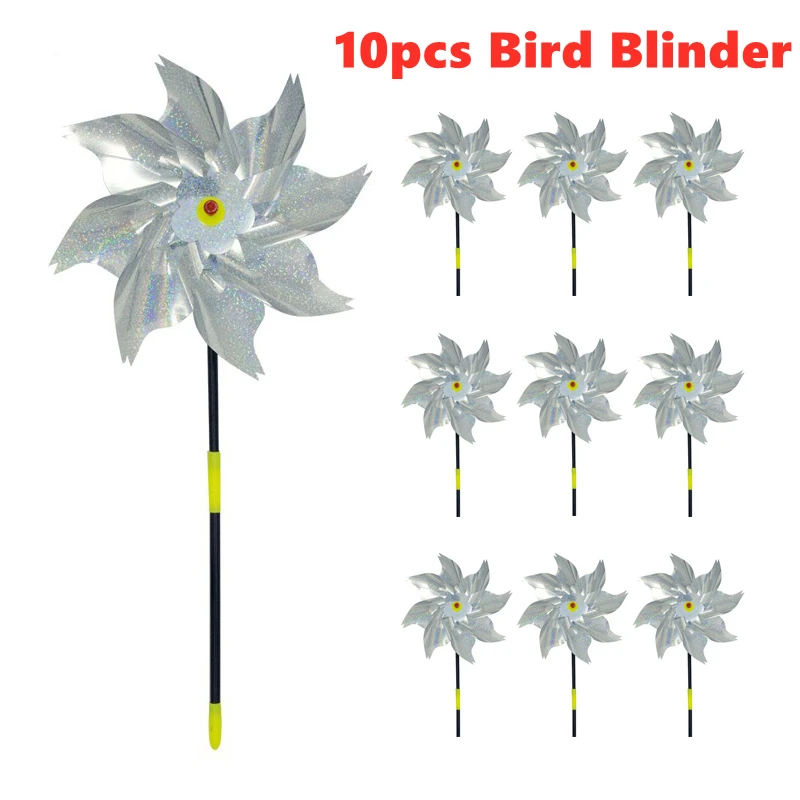 

10 шт. вращающийся отпугиватель птиц, отпугиватель птиц, водонепроницаемый отпугиватель птиц, украшение для сада, светоотражающие Отпугиват...
