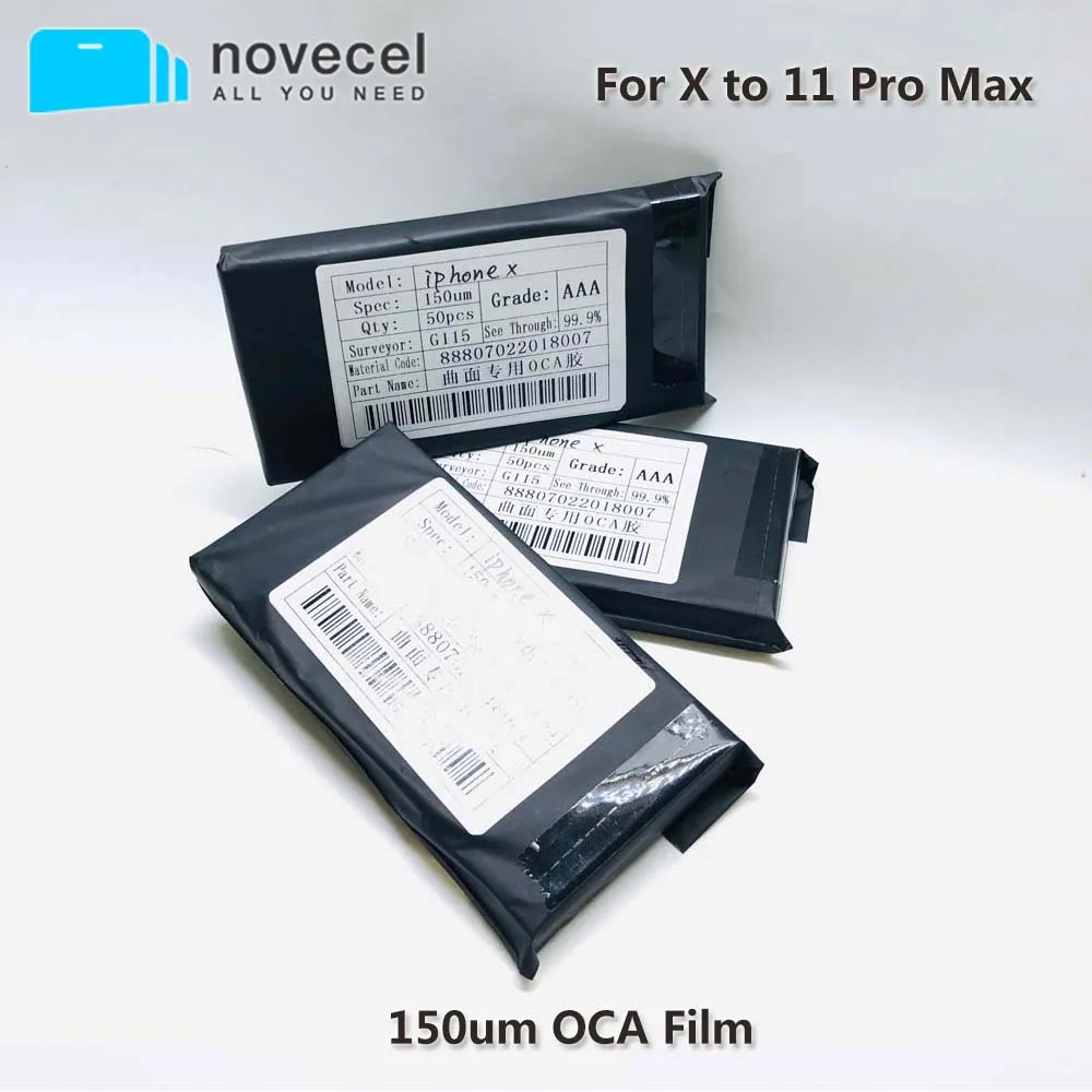 OCA Оптический прозрачный клей 125 мкм для iPhone X XS XR 11 12 Mini Pro Max Edge сенсорного