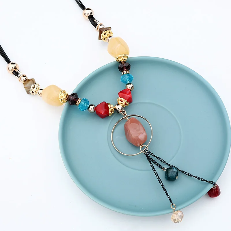 Модная акриловая Хрустальная кожаная веревка искусственная Геометрическая