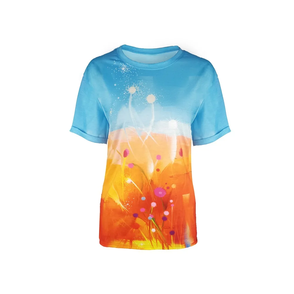 

2021 Print casual blouse short-sleeved T-shirt 2193-666