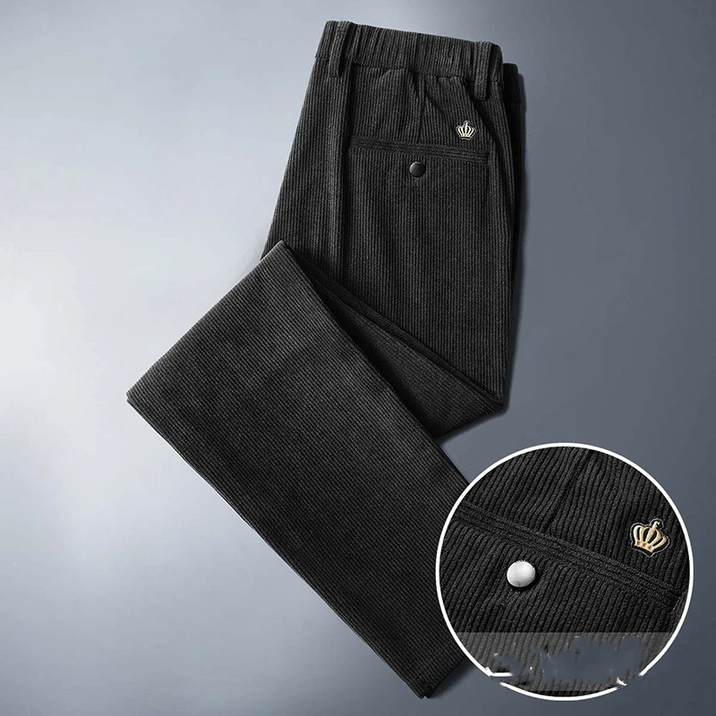 Мужские брюки плюс бархатные плотные Осенние повседневные длинные одежда