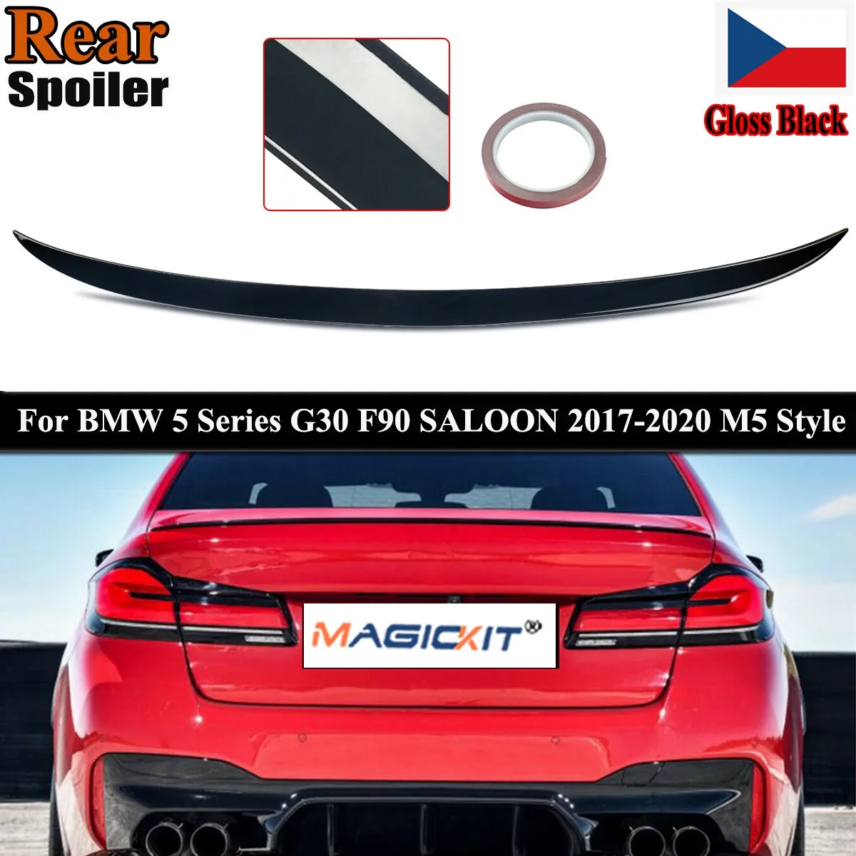 

Черный глянцевый спойлер для BMW G30 5 Series 2017 + M5