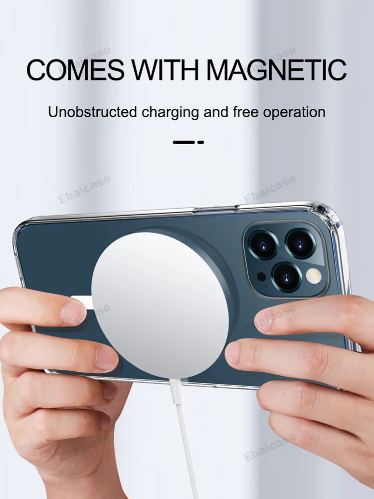

Magnetic Safe Case For iPhone 11 12 Pro Max Case Transparent Magnetic Back Cover For iPhone 11 12 Pro Max 12 Mini Case