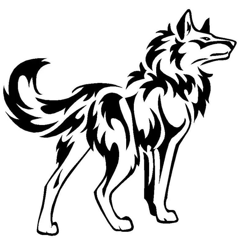 16*15 7 см волк с пламенем клевые автомобильные подушки Стикеры Fansy винил