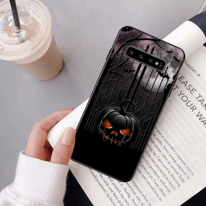 

Halloween Pumpkin Witch Case Coque Fundas for Samsung Galaxy S10 E S20 Ultra S8 S9 PLUS J6 Cover Accessories