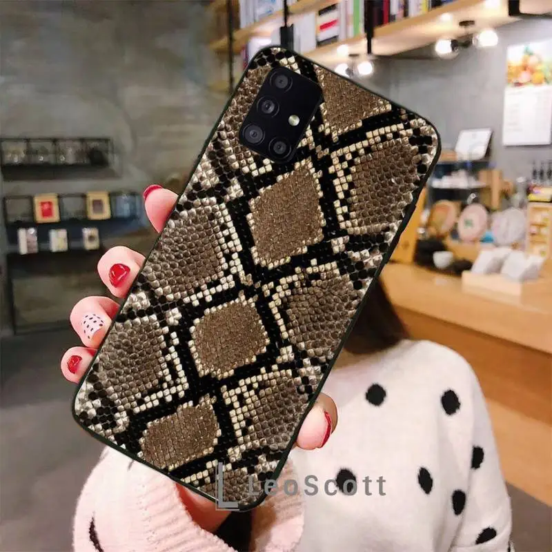 

Vintage snake skin Phone Case For Samsung A50 A51 A71 A31 A21S S8 S9 S10 S20 S21 Plus Fe Ultra 4G 5G