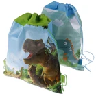 Сувениры на день рождения для мальчиков, милый мультяшный динозавр, украшение, нетканый материал, подарочные сумки на шнурке для детского душа