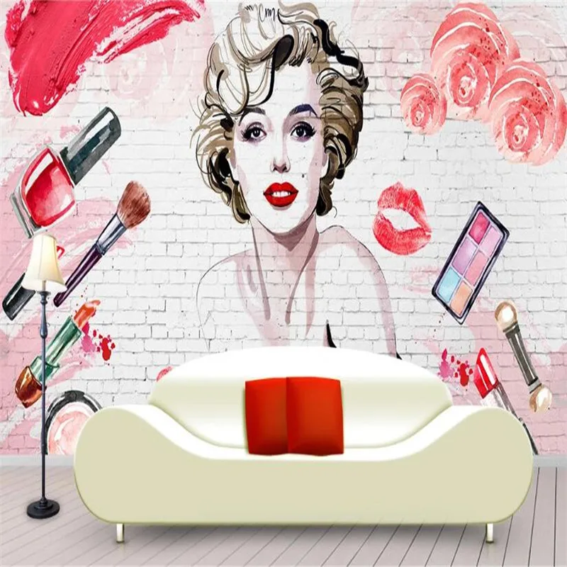 Европейская и американская Косметика Монро кирпичная настенная бумага 3D