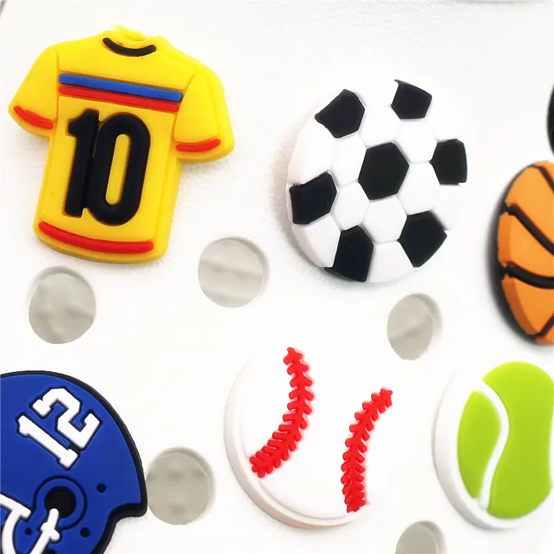 1pc PVC Sports Style Shoe Decoration Basketball/Soccer/Tennis/Baseball/Football Model Shoe Charms Accessories for croc jibz Kids