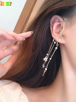kshmir fashion pearl butterfly ear earrings with pearl tassel 2021 new earrings for women without ear holes jewelry gift