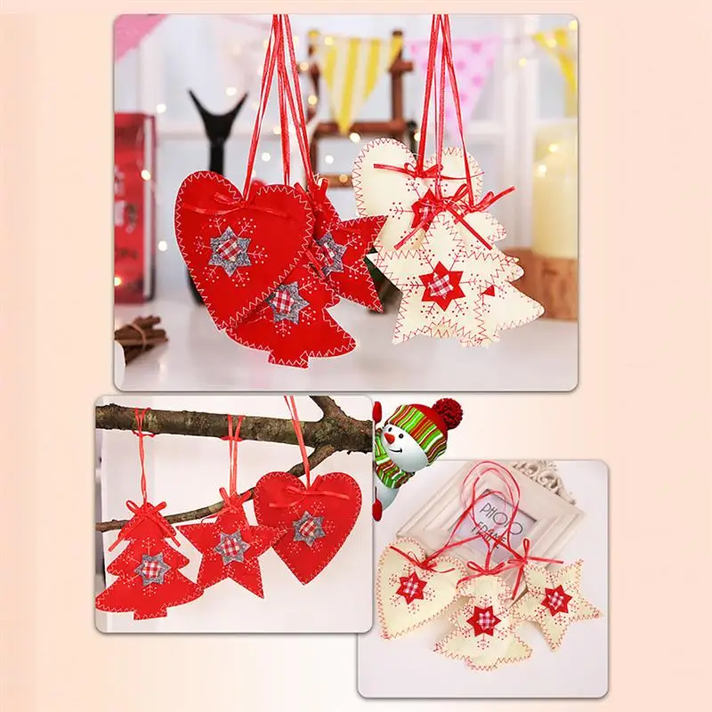 3 шт милые рождественские украшения любовь сердце звезды Дерево Войлок орнамент