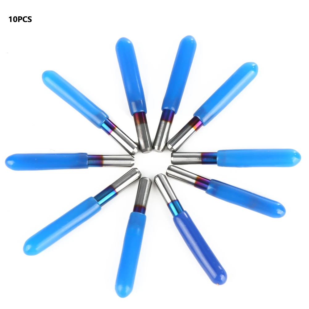

10Pcs/Box 3.175 Blue Plating Tungsten Steel Engraving Tool CNC Carving Tool (20°*0.1)