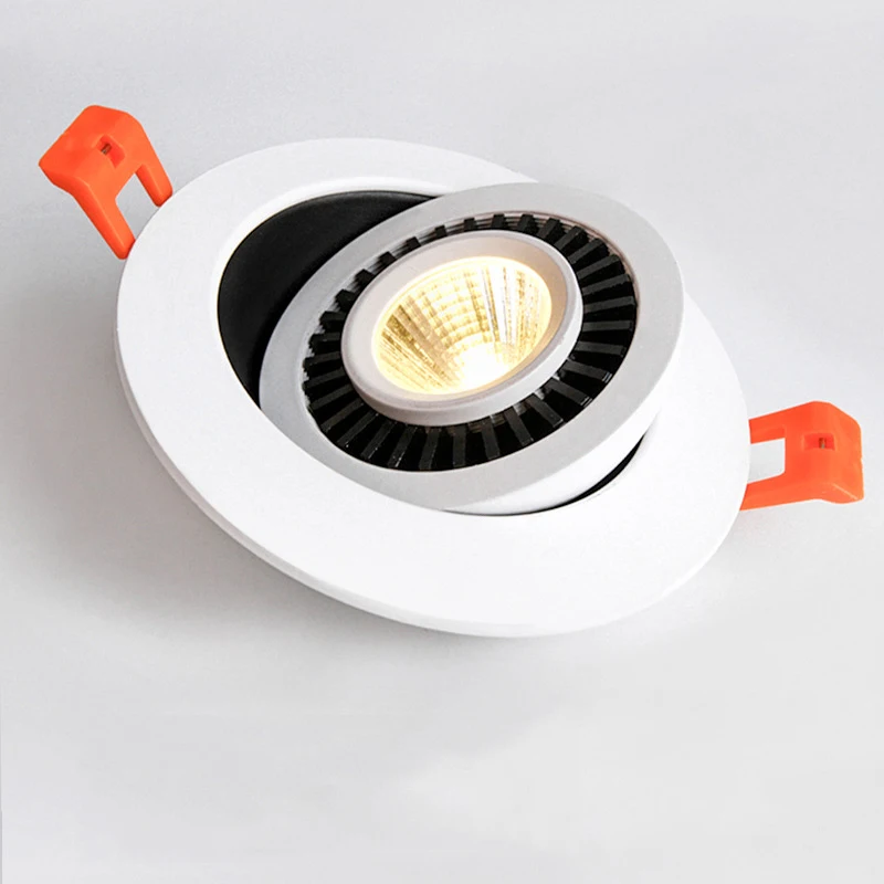 QLTEG-luz descendente LED regulable, 5w, 7w, 10w, lámpara empotrable de techo, foco de rotación de 360 grados, CA, 110v, 220V, bombilla LED interior de 4000K
