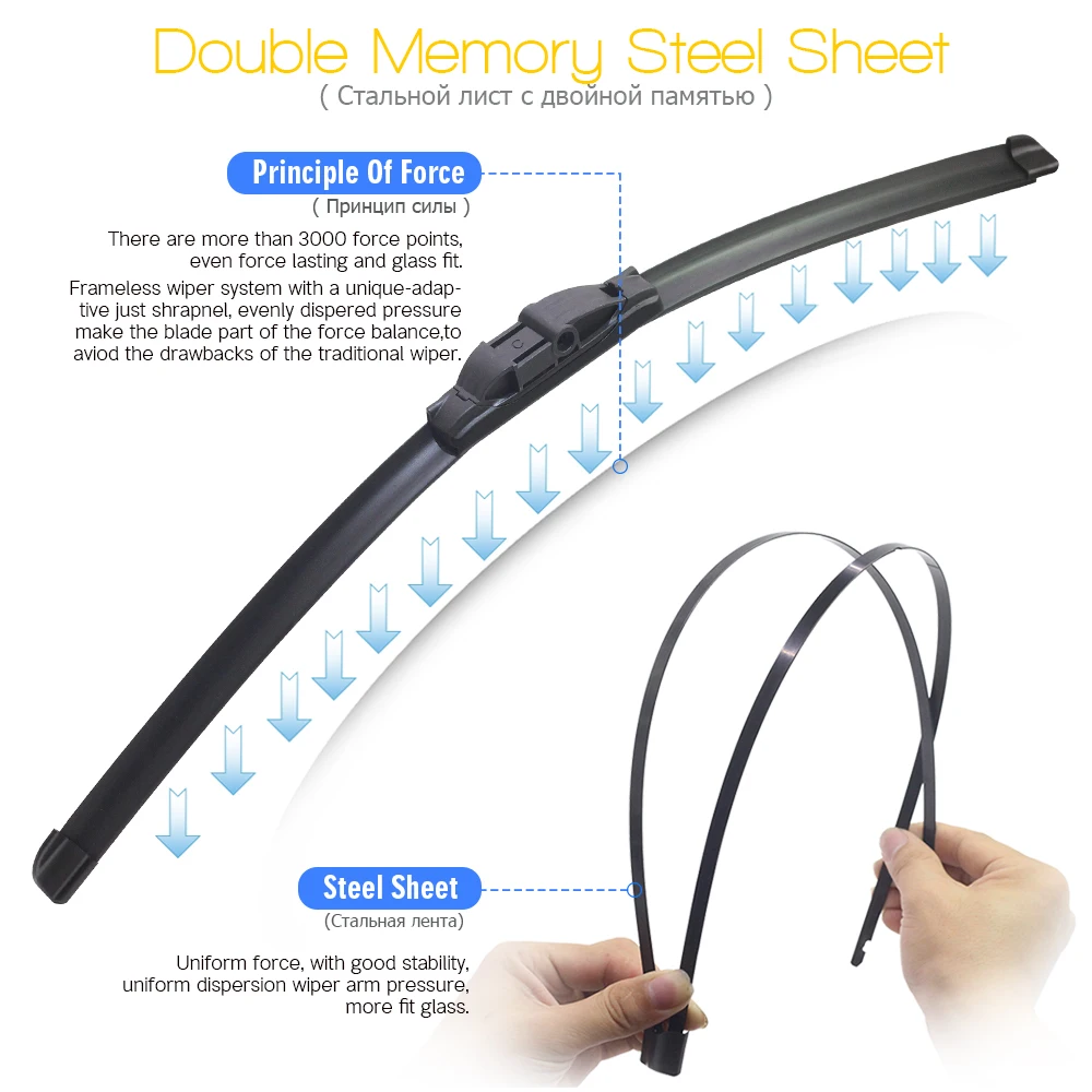 Buildreamen2 2 шт. автомобильные аксессуары Щетка стеклоочистителя Безрамное ветровое