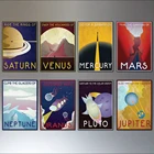 Постер с изображением космических планет, винтажный Универсальный планет в стиле ретро, художественная живопись, научная фантастика, настенные картины для гостиной